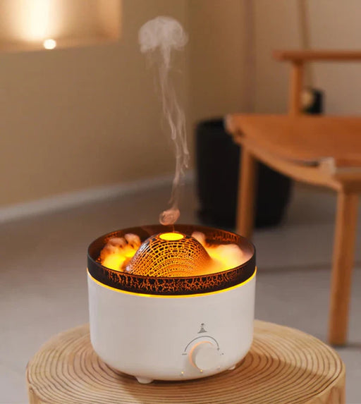 560ml Volcano Flame Remote Control Aromatherapy Air Humidifier Essential Oil Diffuser