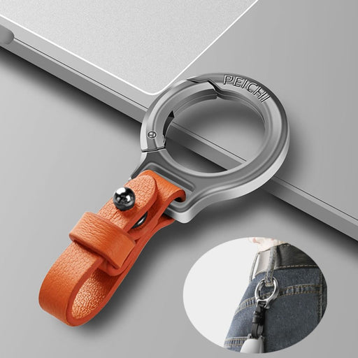 Portable Zinc Alloy Leather Keychain