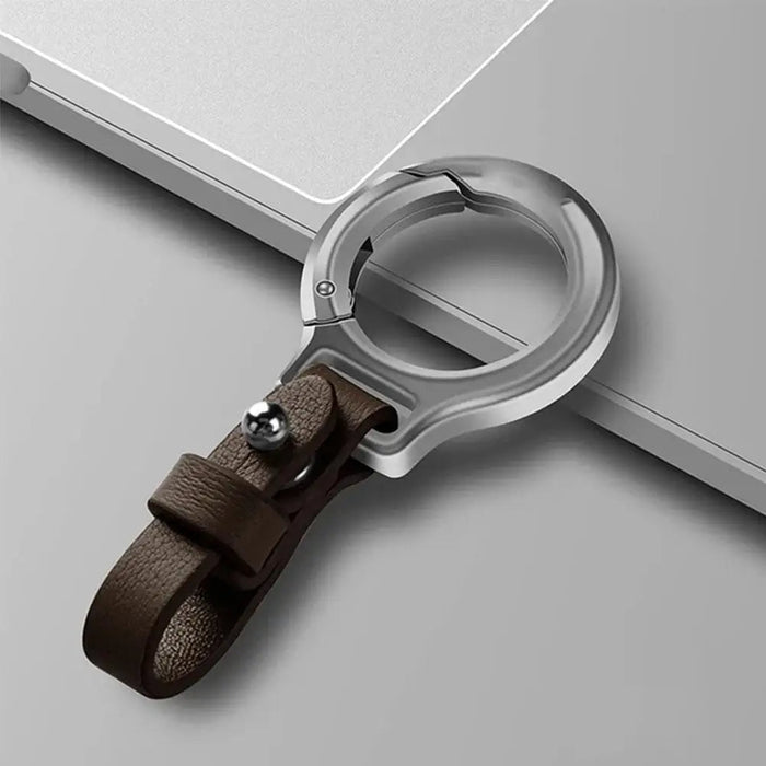 Portable Zinc Alloy Leather Keychain